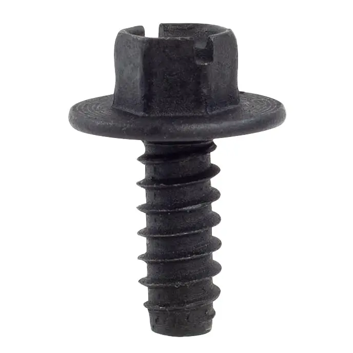 Slotted Hex Washer Head License Plate Screws - #14 × 5/8" Size - Durable Black E-Coat Corrosion-Resistant Universal Fit Screws For Car Dealerships - Bulk Pack Of 100 1