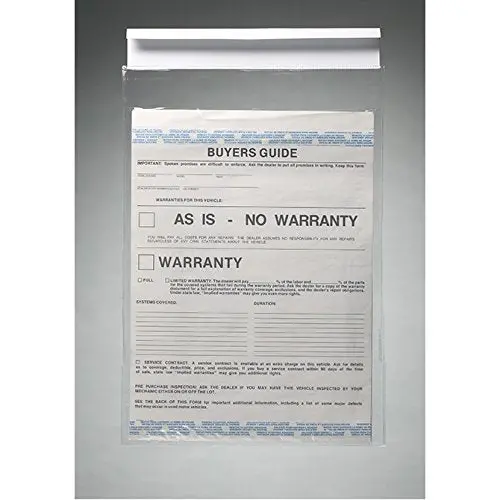 Clip-On Window Form Holders - 9" X 13" Clear Pouch Form Holders For Car Dealership - Convenient Document Display Solution 1