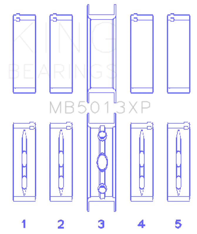 King Engine Bearings 1998-2022 Chevrolet Camaro 4Th-6Th Gen Ls1 Ls6 Ls3 (Size 001) Performance Main Bearing Set 1