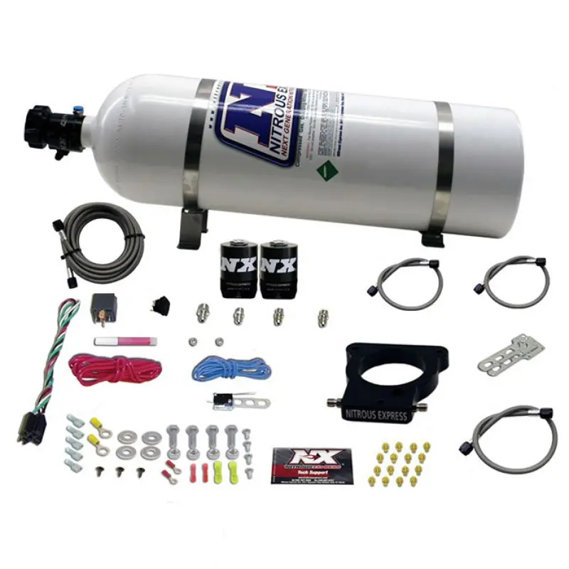 Nitrous Express 1998-2020 Chevrolet Camaro 4Th-6Th Gen Gm Ls 78Mm 3-Bolt Nitrous Plate Kit (50-350Hp) W 15Lb Bottle 1
