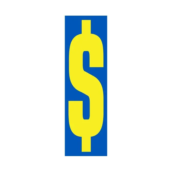 Number Window Stickers - Blue And Yellow Car Dealer Number Stickers - Durable, Weatherproof Vinyl With Easy On/Off Adhesive - Back Slit For Seamless Installation - 9-1/2" 1