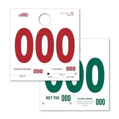 Heavy Stock Side Padded Dispatch Numbers - Efficient Dispatch Management With Biggest Bold Numbers, Customizable, Matching Key Tags, Claim Checks 1