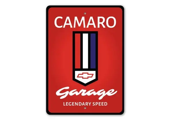 Chevy Camaro Garage Legendary Speed  - Aluminum Sign 1