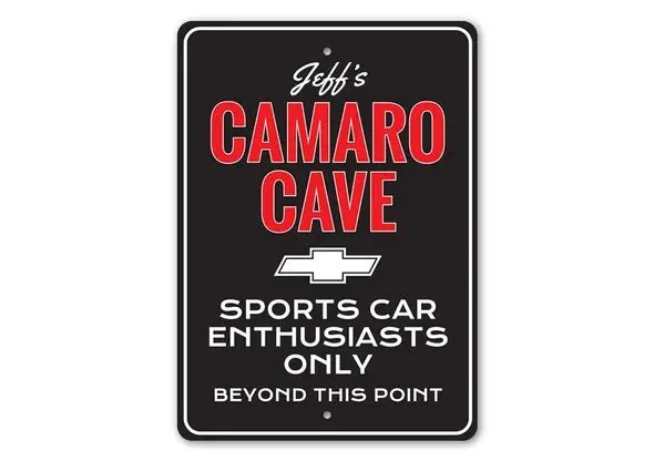 Camaro Man Cave - Personalized Aluminum Sign 1