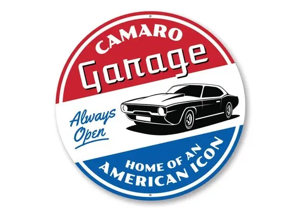 Camaro Car Garage Home Of An American Icon- Aluminum Sign 1