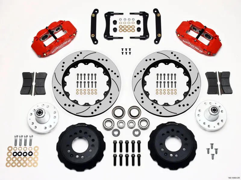 Wilwood 1979-1981 Chevrolet Camaro 2Nd Gen Narrow Superlite 6R Front Hub Kit 14.00In Drill Red 1