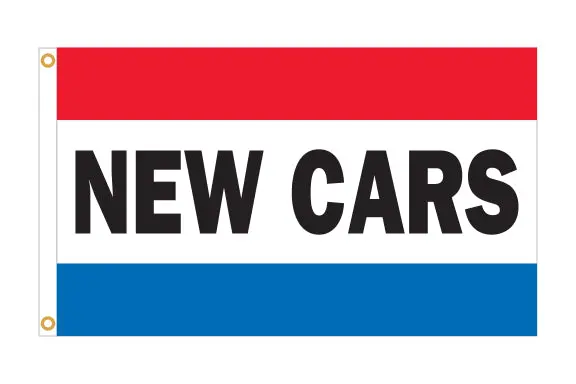 Nylon Flags For Automotive Display - Durable 5' × 3' Flags Made With Heavy-Duty Nylon - Single-Sided Printing, 4 Hemmed Edges, 2 Grommets, And Reinforced Header 1