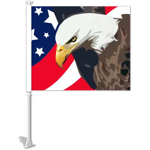 Heavy-Duty Clip-On Car Window Flag – USA Design for Antenna-Free Vehicles – 11" × 13" Single-Sided Flag with 19" Pole - Image 7