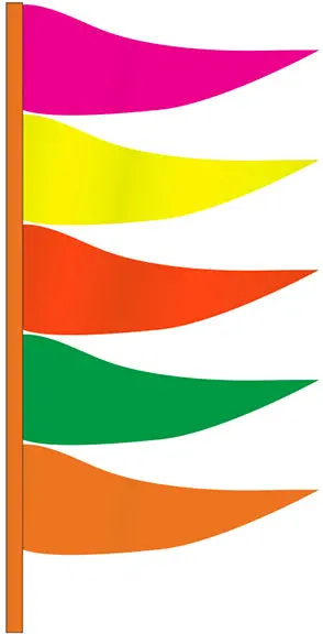 Plasticloth Antenna Flags For Auto Dealerships - Easy Slide-On Installation - 32" Sleeve, 4" X 12" Triangular Car Antenna Flags - Vehicle Advertising Flags, Outdoor Durable 1