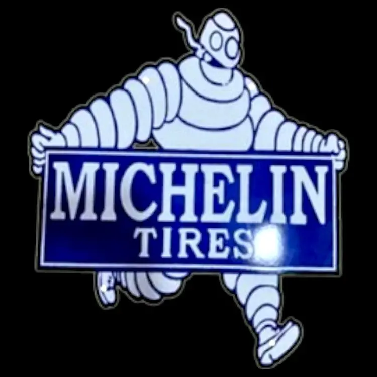 Michelin Tires Die Cut Porcelain Vintage Metal Sign 1