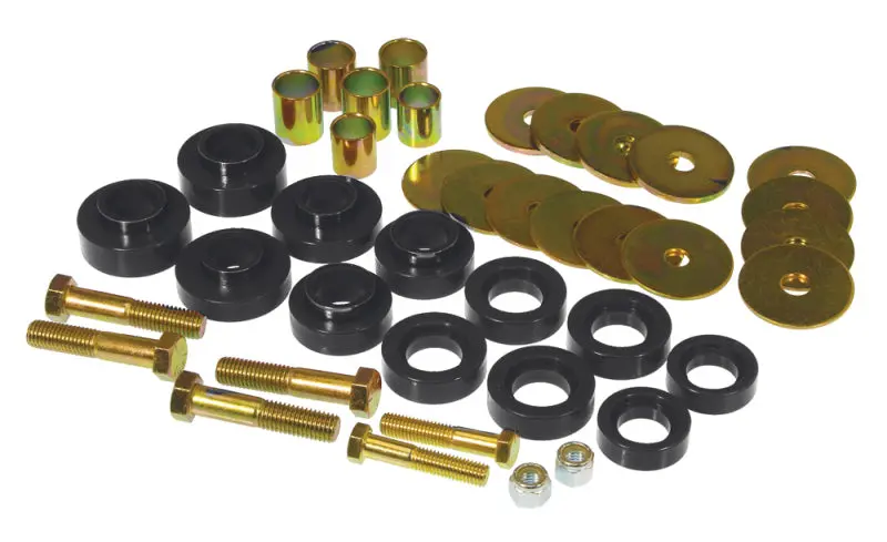 Prothane 1970-1981 Chevrolet Camaro 2Nd Gen Body Mount Kit W Hardware Black 1