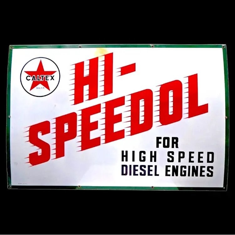Caltex Hi-Speedol Porcelain Enamel Vintage Metal Reproduction 1