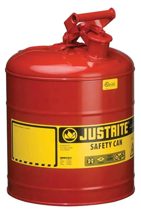 Type 1 Safety Container – 5-Gallon Galvanized Steel Flammable Liquid Storage Canister – Fm Approved, Ul/Ulc Listed, Osha & Nfpa Compliant – Heavy-Duty Safety Can For Industrial Job Sites & Workshops 1