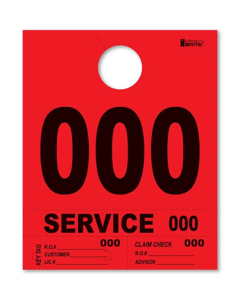 4 Part Heavy-Brite Premium Service Dispatch Numbers - Efficient Dispatch Management With Red Bold Numbers, Customizable, Matching Key Tags, Claim Checks 1