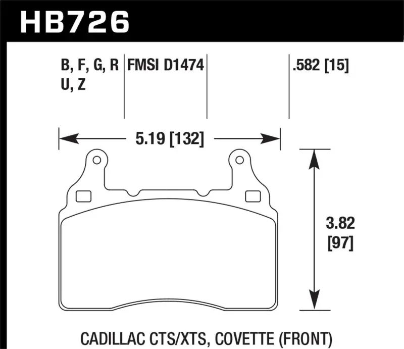 Hawk Performance 2010-2018 Chevrolet Camaro 5Th-6Th Gen Hawk Dtc-70 Front Brake Pads 1