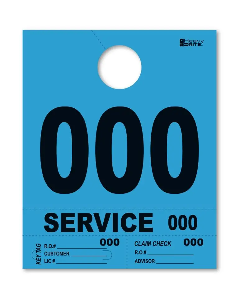 4 Part Heavy-Brite Premium Service Dispatch Numbers - Efficient Dispatch Management With Blue Bold Numbers, Customizable, Matching Key Tags, Claim Checks 1