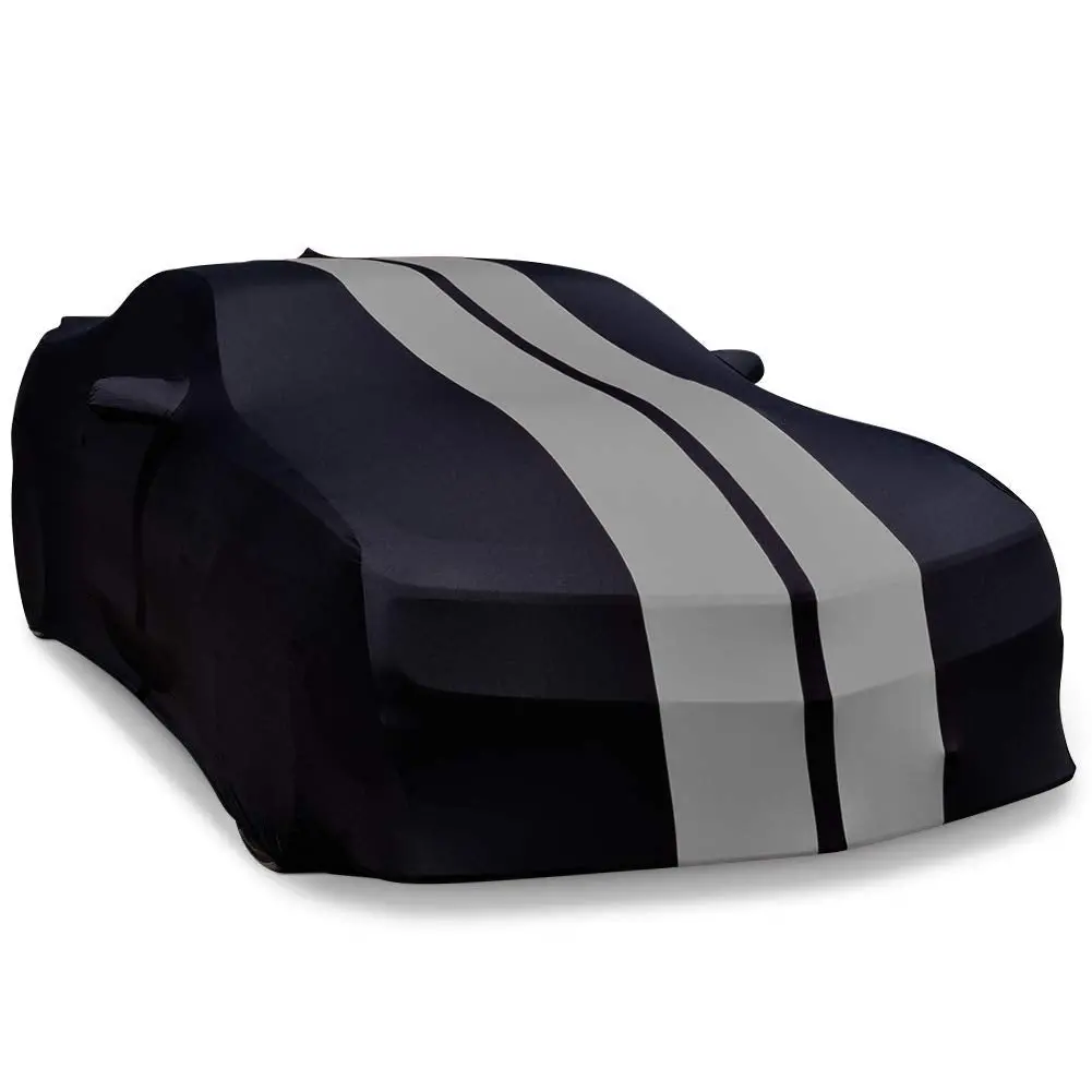 2010-2023 Camaro Ultraguard Stretch Car Cover With Gray Stripes 1