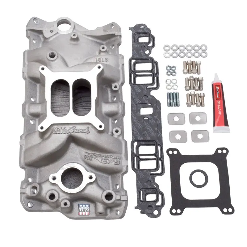 Edelbrock 1980-1986 Chevrolet Camaro 2Nd-3Rd Gen Manifold W Installation Kit Performer Eps Sbc Natural Finish 1