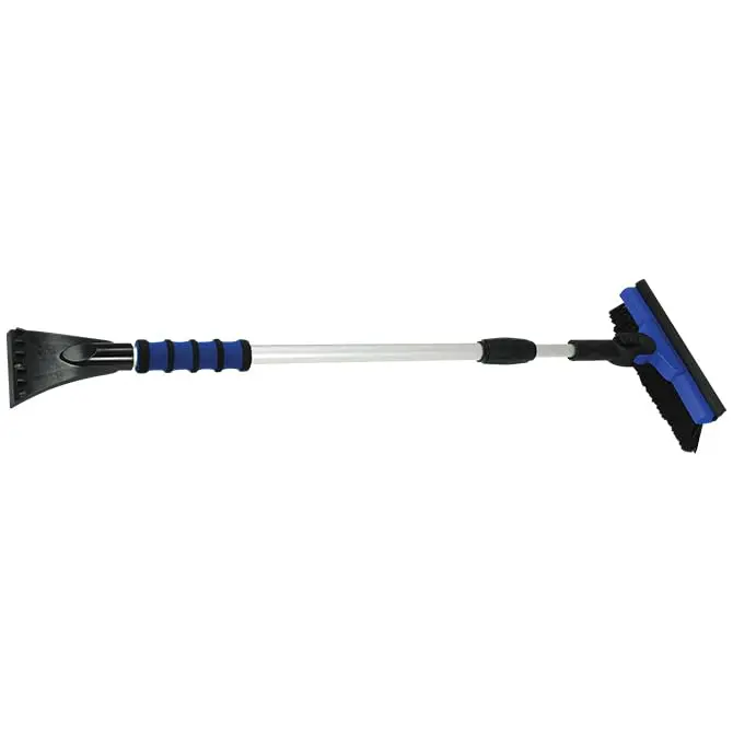 52" Premium Pivot Head Telebroom & Ice Scraper With Rubber Squeegee – Telescoping Aluminum Handle 34" To 52", Heavy-Duty Snow Removal Tool For Cars, Trucks, Suvs & Vans 1