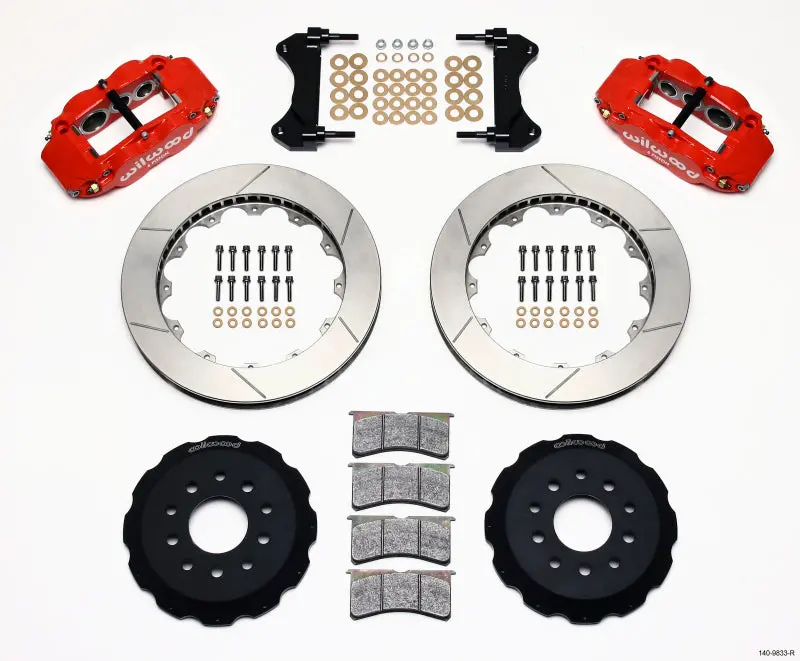 Wilwood 1993-2002 Chevrolet Camaro 4Th Gen Narrow Superlite 6R Front Hat Kit 13.06In Red 1