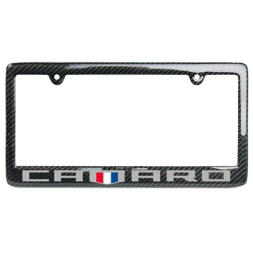Camaro Shield Logo Carbon Fiber License Plate Frame 1