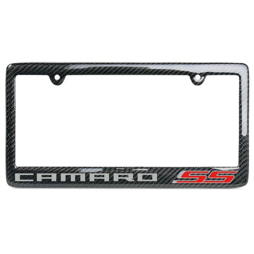 Camaro Ss Logo Carbon Fiber License Plate Frame 1