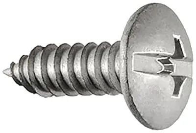 Duo-Drive Truss Head License Plate Screws - #14 × 3/4" Durable Dacromet Coated Screws - Universal Fit Rust-Resistant Car Dealership Hardware - Bulk Pack Of 100 1