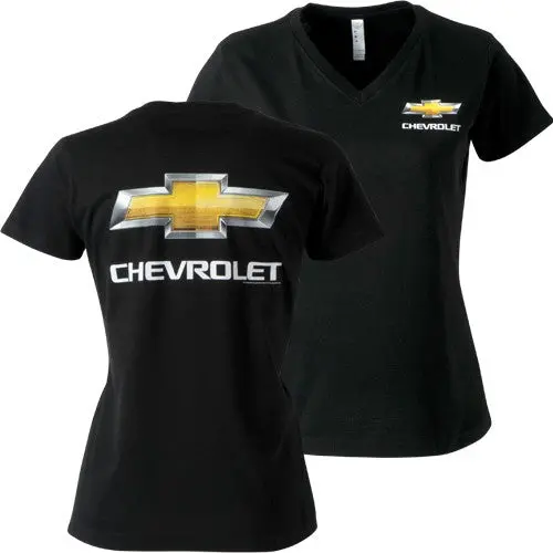 Ladies Chevrolet Bowtie V-Neck Tee 1