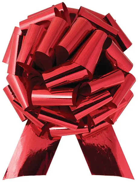 14" Metallic Pull Car Bows – Large Vehicle Decoration Ribbons For Cars, Trucks & Suvs – Easy Pull-String Assembly – Premium Shiny Ribbon Bows For Gifts, Weddings & Special Events – Flat-Pack 10-Pack 1