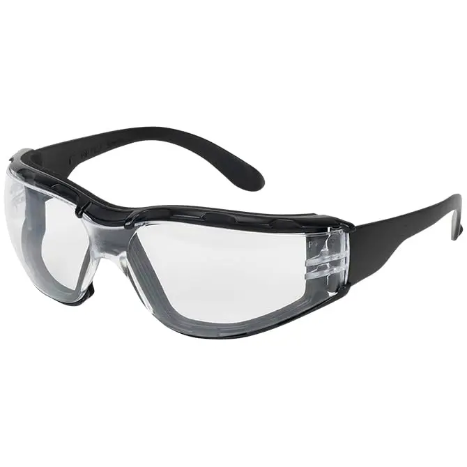 Foamed Safety Glasses For Construction, Woodworking & Laboratory Use – Rimless Design With Foam Padding – Fog & Scratch Resistant Eye Protection For Dust, Debris, Airborne Particles 1