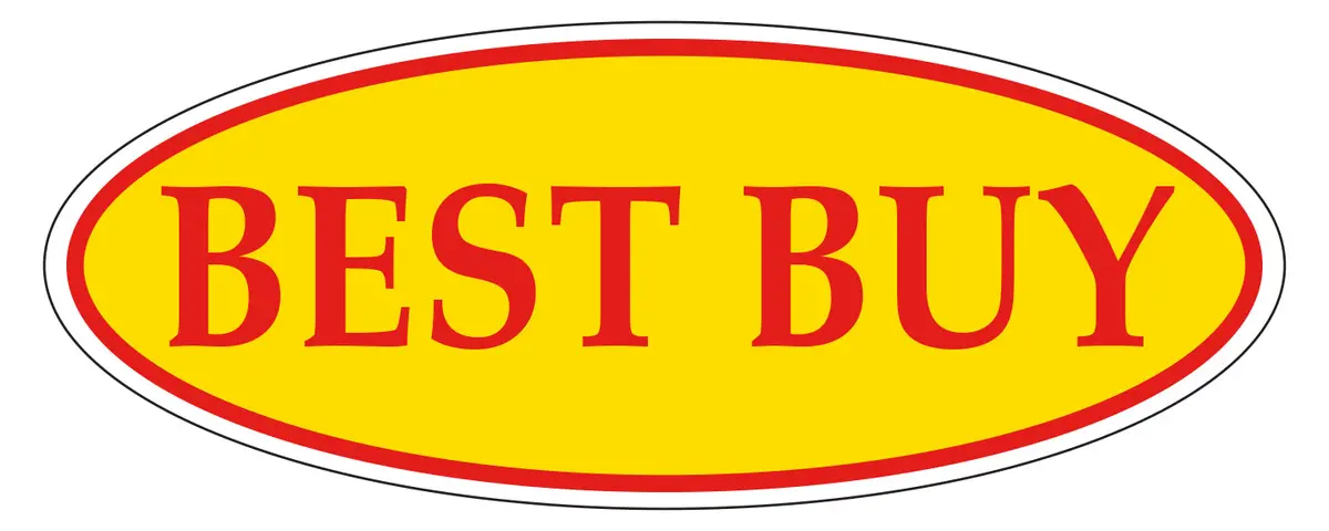 Best Buy Car Window Vinyl Decal Sticker – Red On Yellow Oval For Dealerships – 14" X 5-1/2" Weatherproof Outdoor Auto Window Sign, Multi-Pack Options 1