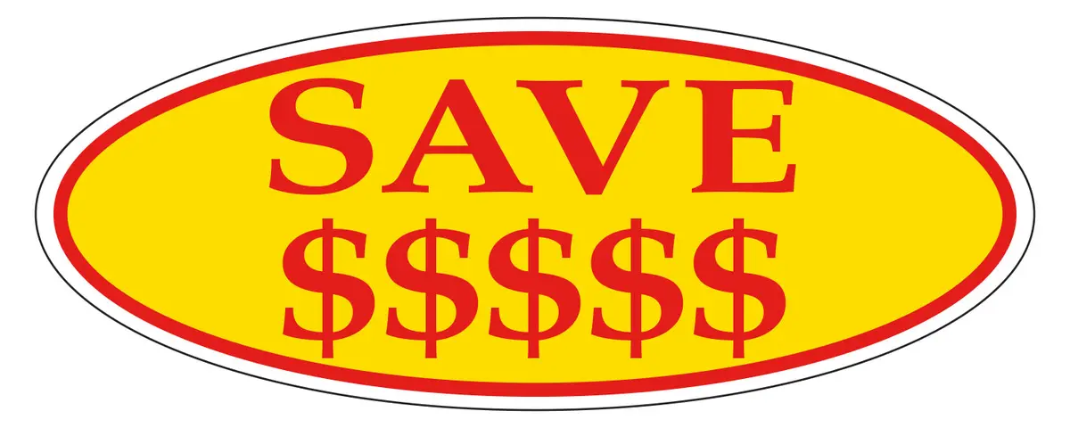 Sale Car Window Vinyl Decal Sticker – Red On Yellow Oval For Car Dealerships – 14" X 5-1/2" Weatherproof Outdoor Auto Window Sign, Bulk Multi-Pack For Vehicle Promotions & Sales 1