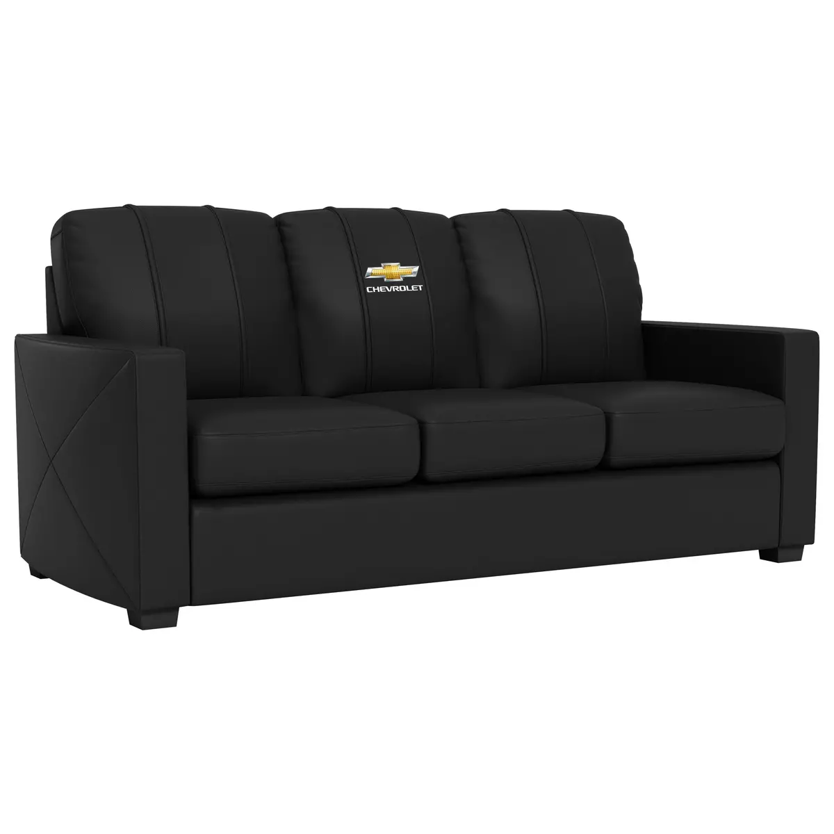 Silver Sofa With Chevrolet Primary Logo 1