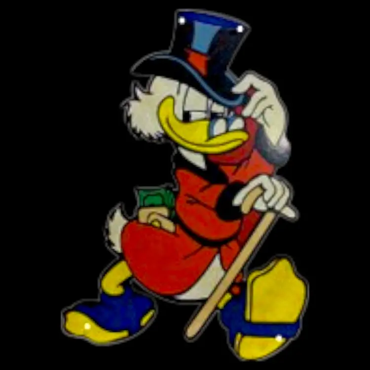 Scrooge Mcduck Die Cut Porcelain Vintage Metal Sign 1