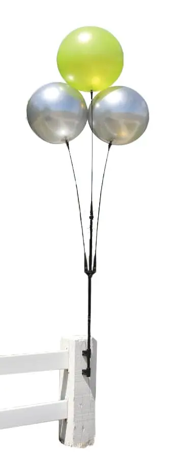 Reusable Balloon Three Balloon Fence Post Kit - Includes 46-1/2" Pole, Mount Set, Screws, 32" Stems, Adapter Cups, And Cluster Bracket - Versatile Balloon Display Solution For Events 1