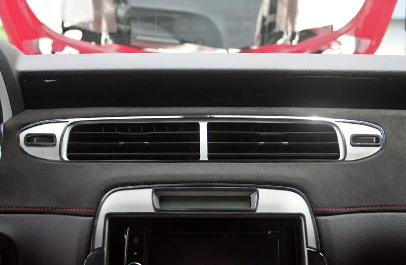 5Th Gen Camaro A/C Vent Trim Center Kit - Brushed / Polished Stainless Steel 1