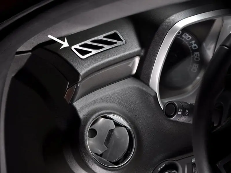 5Th Gen Camaro A/C Vent Upper Dash Trim 2Pc - Brushed Stainless Steel 1