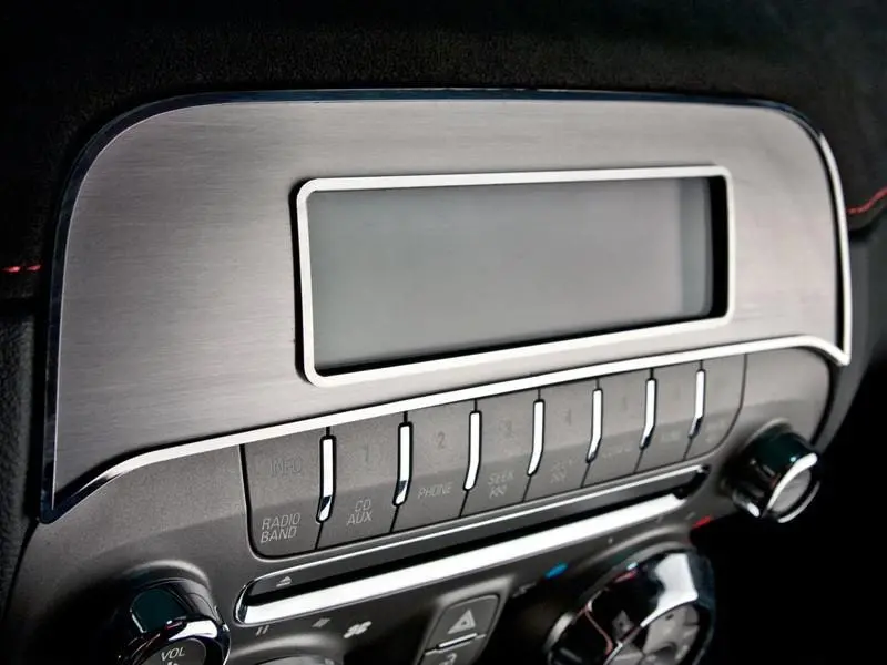 5Th Gen Camaro Factory Radio Trim Plate - Brushed Stainless Steel W/ Polished Bezel 1