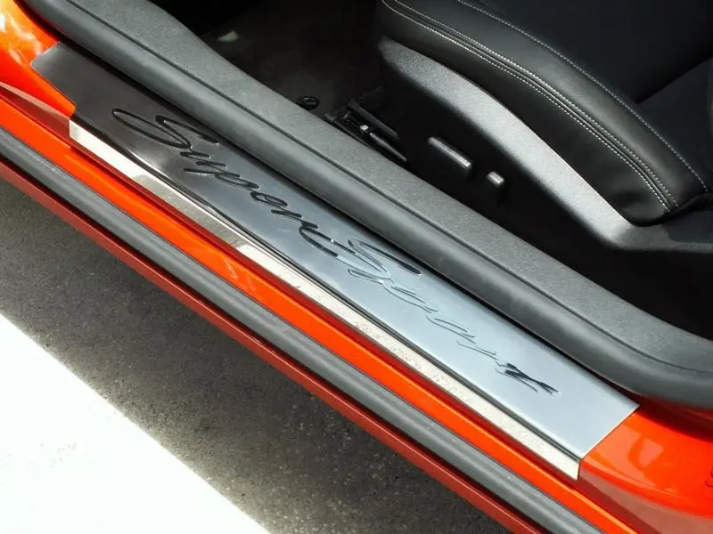 5Th Gen Camaro Outer Door Sills "Super Sport" Script - Brushed Stainless Steel 2010-2015 2