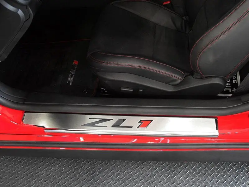5Th Gen Camaro Outer Door Sills "Zl1" Script - Brushed Stainless Steel 2012-2015 1