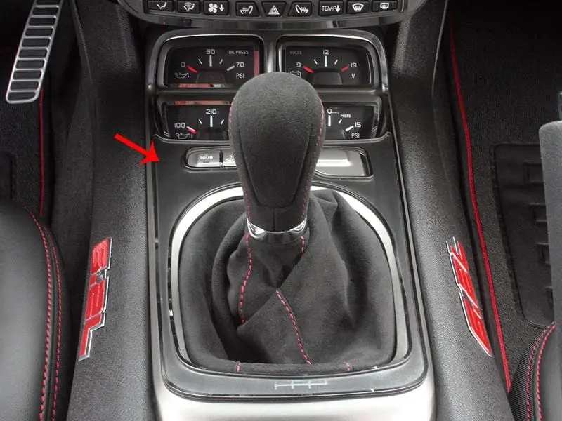 5Th Gen Camaro Shifter Plate Cover W/ Gauge Cluster - Stainless Steel 1