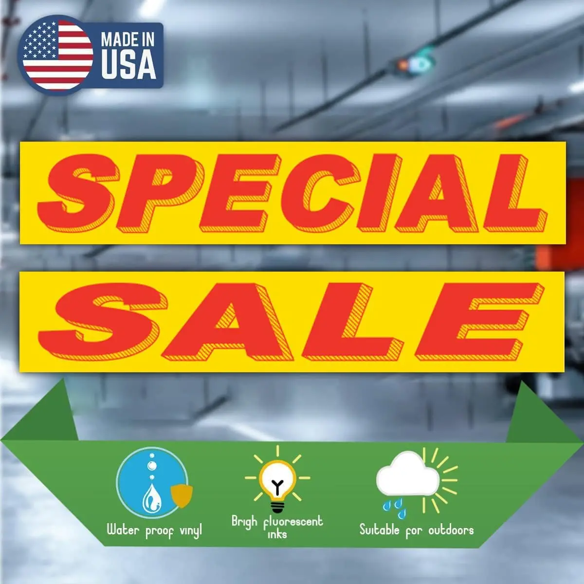 Vibrant Yellow & Red High-Visibility Slogan Stickers – Weatherproof Vinyl Decals For Car Dealership Promotions & Vehicle Advertising – 14.5" X 2.75" – Easy Application & No Residue – Automotive Sales Marketing Stickers 22