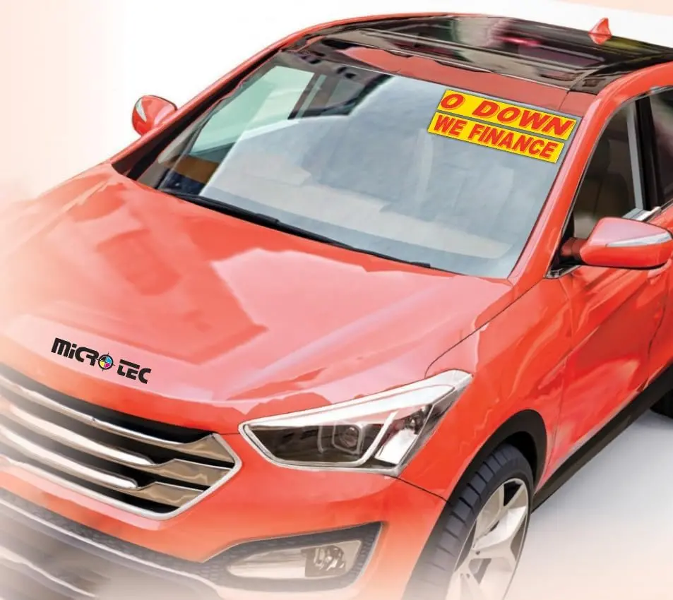 Vibrant Yellow & Red High-Visibility Slogan Stickers – Weatherproof Vinyl Decals For Car Dealership Promotions & Vehicle Advertising – 14.5" X 2.75" – Easy Application & No Residue – Automotive Sales Marketing Stickers 21