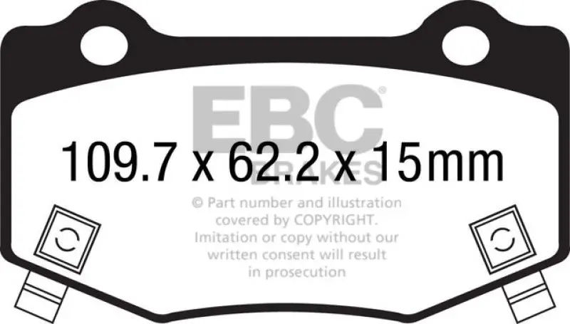 Ebc 2016-2023 Chevrolet Camaro 6Th Gen 16+ Ats-V 3.6 Twin Turbo Yellowstuff Rear Brake Pads 1