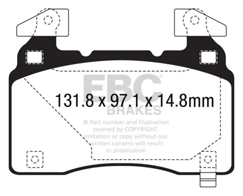 Ebc 2016-2023 Chevrolet Camaro 6Th Gen 14+ Stingray (C7) 6.2 (Z51 Performance Package) Bluestuff Front Brake Pads 1