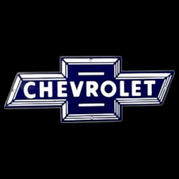 Chevrolet Bowtie Die Cut Porcelain Vintage Metal Sign 1