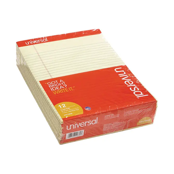 Canary Letter Size Note Pads - Wide/Legal Rule, 8.5" X 11.75" Writing Pads - Bright Yellow Paper For Office, School & Home Use - 50 Sheets Per Pad 1