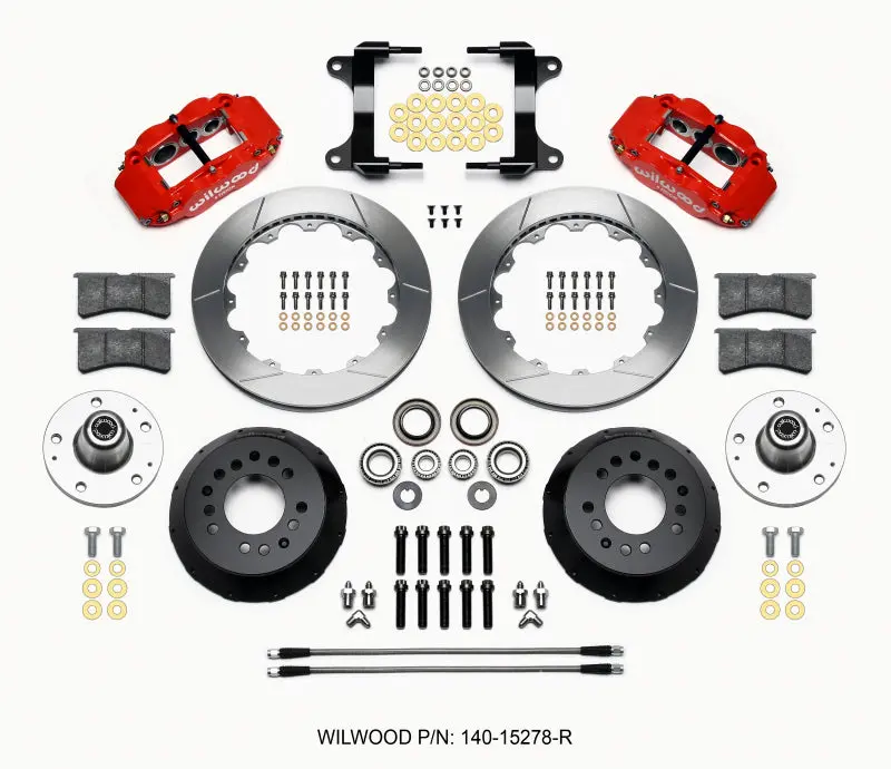 Wilwood 1982-1992 Chevrolet Camaro 3Rd Gen Narrow Superlite 6R Front Hub Kit 12.88In Red 1