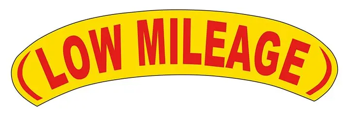 Durable, weatherproof vinyl windshield stickers featuring a bold arched slogan design in red and yellow—ideal for auto dealerships; includes easy peel-and-stick adhesive, back slit for bubble-free application, and measures 14" × 2.75" - Image 7