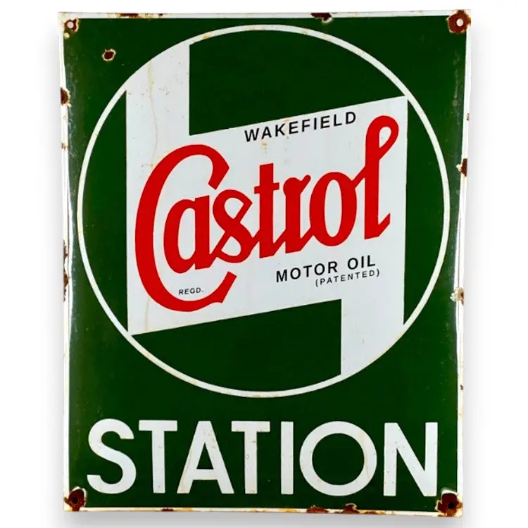 Castrol Motor Oil Porcelain Enamel Vintage Metal Reproduction 1